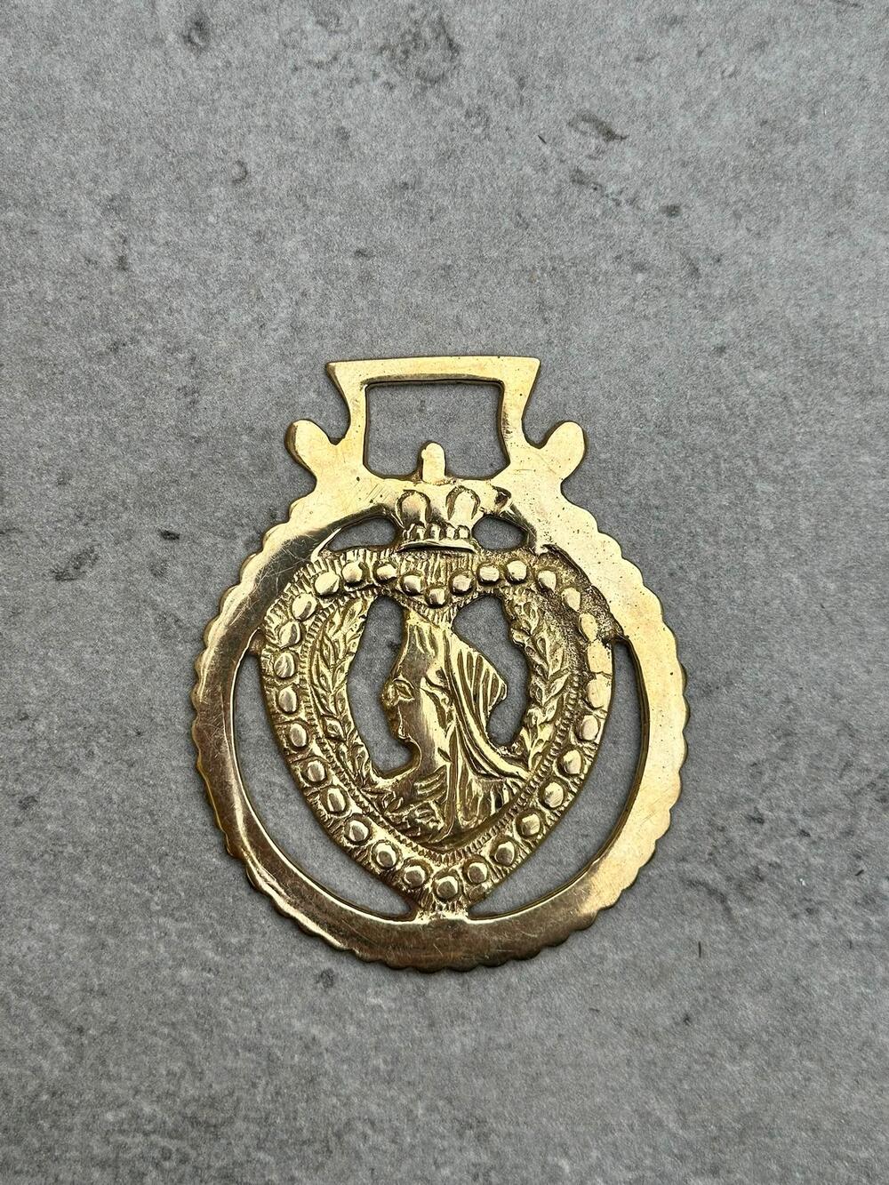 Vintage 1897 Queen Victoria Diamond Jubilee Horse Brass | British Equestrian